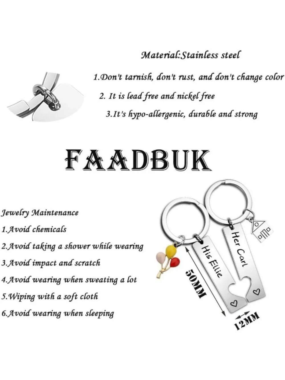 Couple Keychain Set - Cartoon Movie Inspired Gift for Him & Her, Cute Love Token